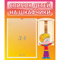 Стенд "Список детей на шкафчики" №1 - «globural.ru» - Пермь