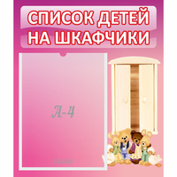 Стенд "Список детей на шкафчики" - «globural.ru» - Пермь