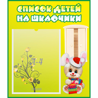 Стенд "Список детей на шкафчики" №11 - «globural.ru» - Пермь