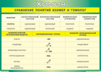 Таблица Сравнение понятий изомер и гомолог 1000*1400 винил - «globural.ru» - Пермь