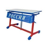 Стол ученический двухместный "Патриот-2о" на газовом лифте (р.гр. № 3-7 и наклоном столешницы) - «globural.ru» - Пермь