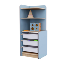 Угловой шкаф с ящиками из коллекции мебели «НЕГА» (цвет голубой) - «globural.ru» - Пермь