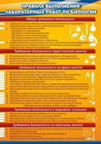 Стенд "Правила выполнения лабораторных работ по биологии" (вариант 2) - «globural.ru» - Пермь