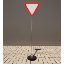 Знак дорожный "Уступите дорогу" 2.4 типоразмер 40 на стойке с основанием 3кг - «globural.ru» - Пермь