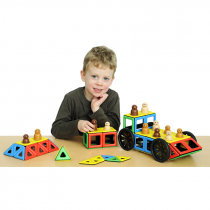 Набор Полидрон Магнитный "Конструируем транспорт" с дополнительным комплектом колес (Расширенный) - «globural.ru» - Пермь