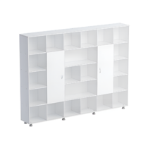 Шкаф-стеллаж 2 дверки (бук/белый) - «globural.ru» - Пермь