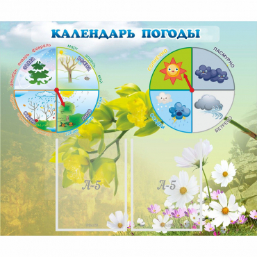Стенд "Календарь погоды" с 2 карманами - «globural.ru» - Пермь